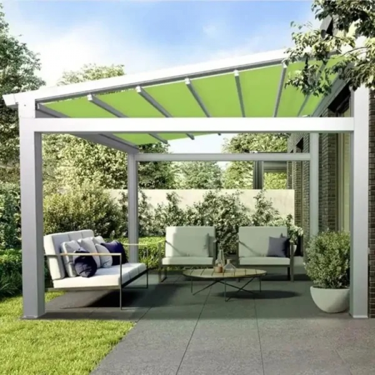 Mái Bạt Xếp Tự Động Cho Sân Vườn