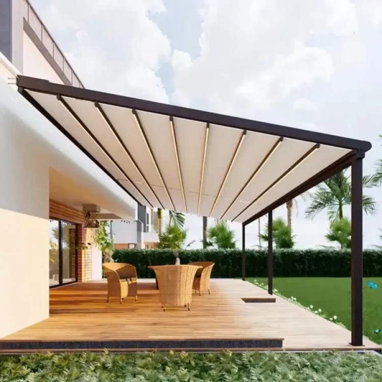 Mái Bạt Xếp Trước Hiên Nhà Tự Động